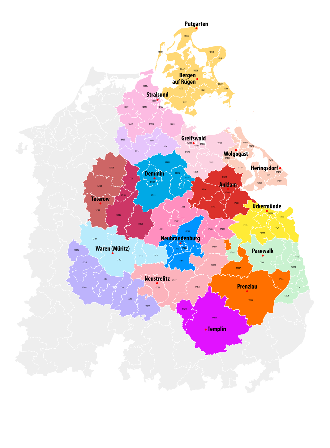 Liefergebiet vom Lebensmittelkurier