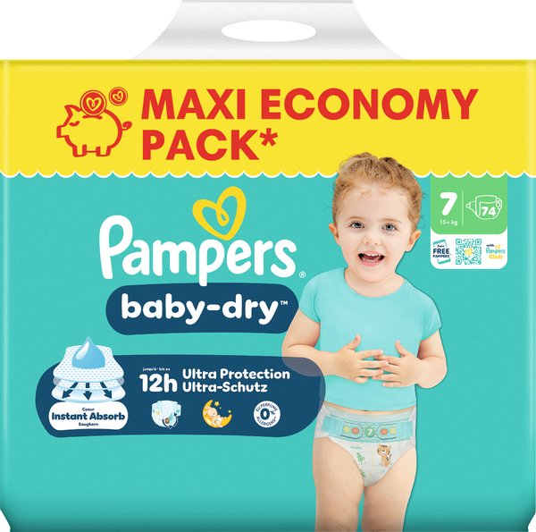 Pampers Baby Dry Windeln Gr.7 Extra Large 15+kg 74 Stück