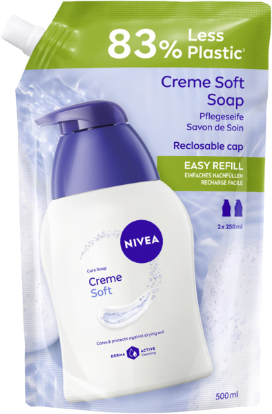 Nivea Pflegeseife Creme Soft Nachfüllbeutel 500ml 
