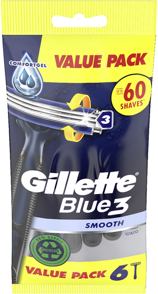 Gillette Blue 3 Einweg Rasierer Smooth 6 Stück