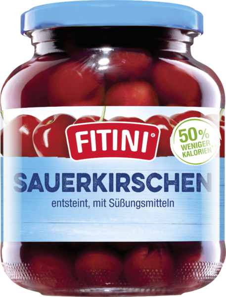 Fitini Sauerkirschen entsteint mit Süßungsmitteln 370ml
