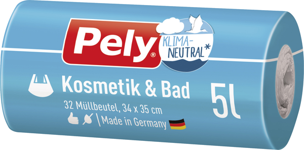Pely Müllbeutel Kosmetik & Bad mit Tragegriff 5l 32 Stück