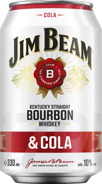 Jim Beam Bourbon Whiskey & Cola 10% vol. 0,33l