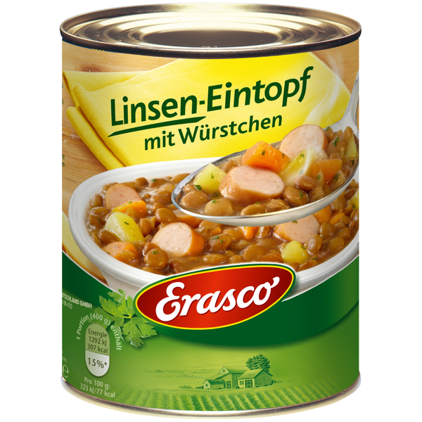 Erasco Linsen-Eintopf mit Würstchen 800g