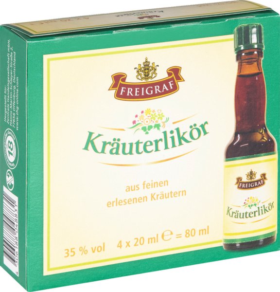 Freigraf Kräuterlikör 35% vol. 4x20ml