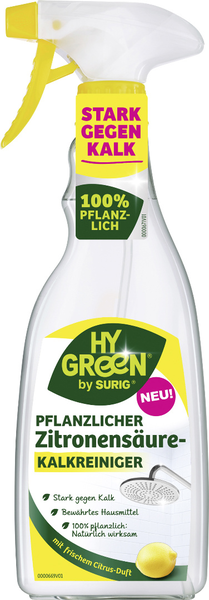 Hygreen Zitronensäure-Kalkreiniger Spray 9,5% 500ml