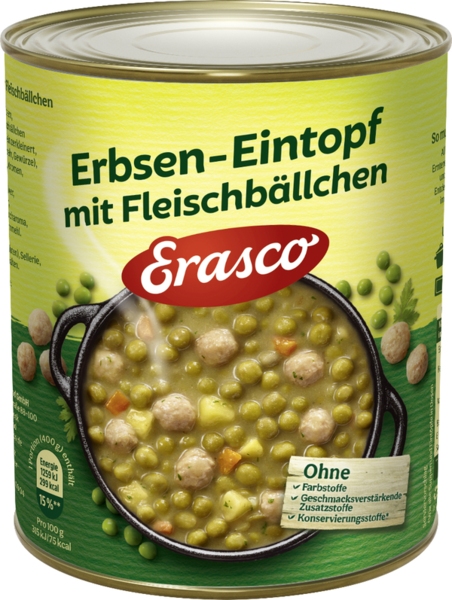 Erasco Erbsen-Eintopf mit Fleischbällchen 800g