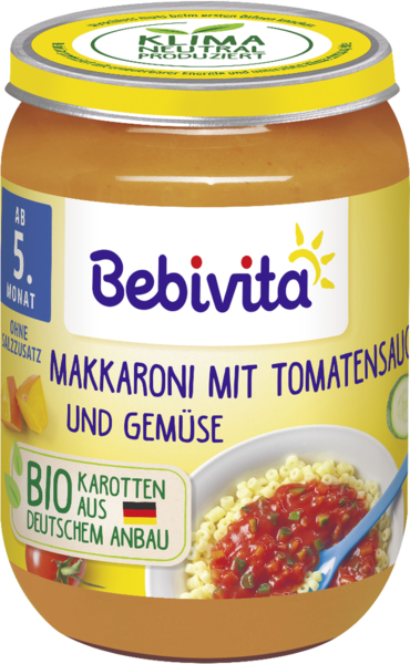 Bebivita Makkaroni mit Tomatensauce und Gemüse 190g