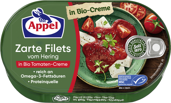 Appel Heringsfilets in Bio-Tomaten-Creme 200g