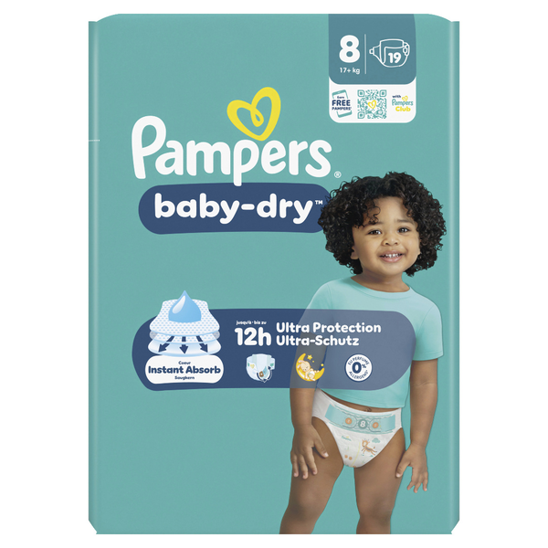 Pampers Baby Dry Windeln Gr.8 Extra Large 17+kg 19 Stück