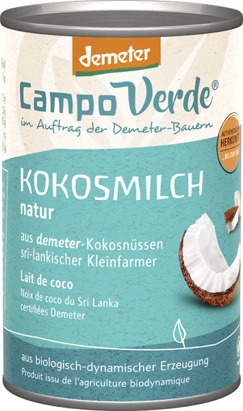 Campo Verde demeter Kokosnussmilch Natur 400ml
