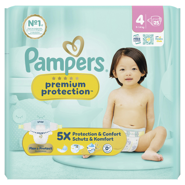 Pampers Premium Protection Windeln Gr.4 Maxi 9-14kg 25 Stück