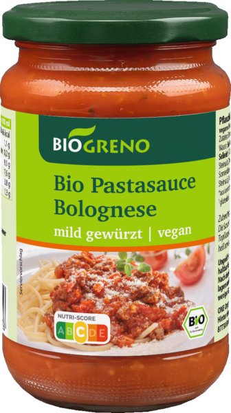 Biogreno Pastasauce Bolognese vegan 340ml