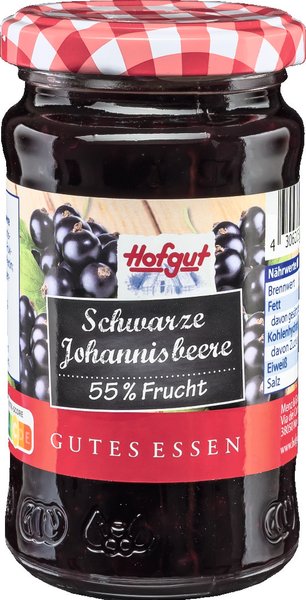 Hofgut Fruchtaufstrich Schwarze Johannisbeere 250g