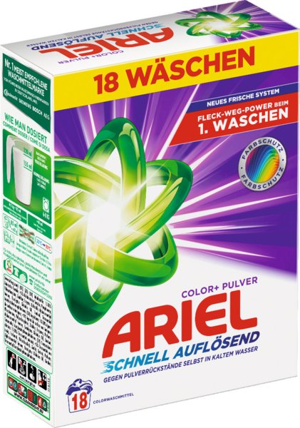 Ariel Colorwaschmittel Pulver 0,9kg 18 Waschladungen