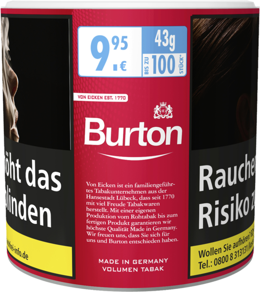 Burton Volumen Tabak Red L-Size Feinschnitt 39g
