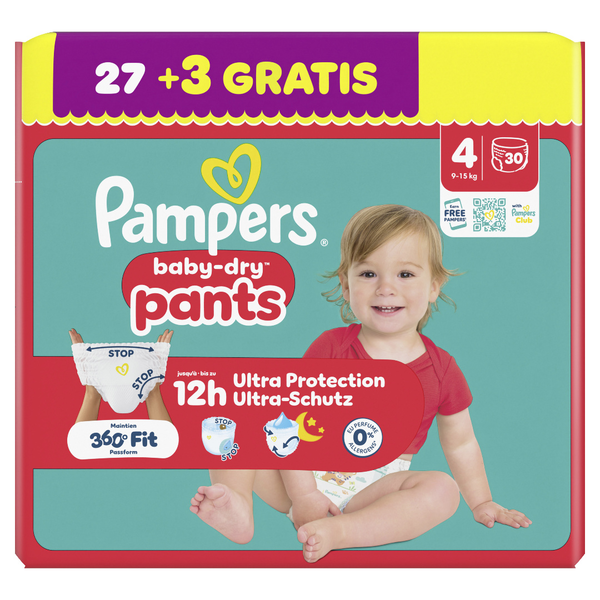 Pampers Baby Dry Windeln Pants Gr.4 Maxi 9-15kg 30 Stück