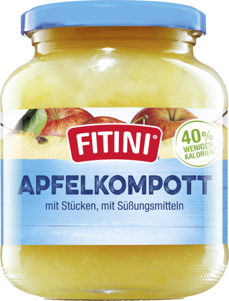 Fitini Apfelkompott mit Stücken und mit Süßungsmitteln 370ml