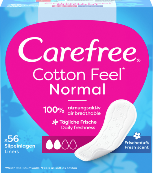 Carefree Slipeinlagen Cotton Feel Normal mit Frischeduft 56 Stück
