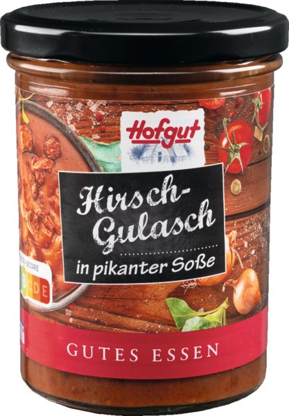 Hofgut Hirschgulasch in pikanter Soße 400g