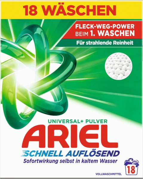 Ariel Vollwaschmittel Pulver Regulär 18 Waschladungen