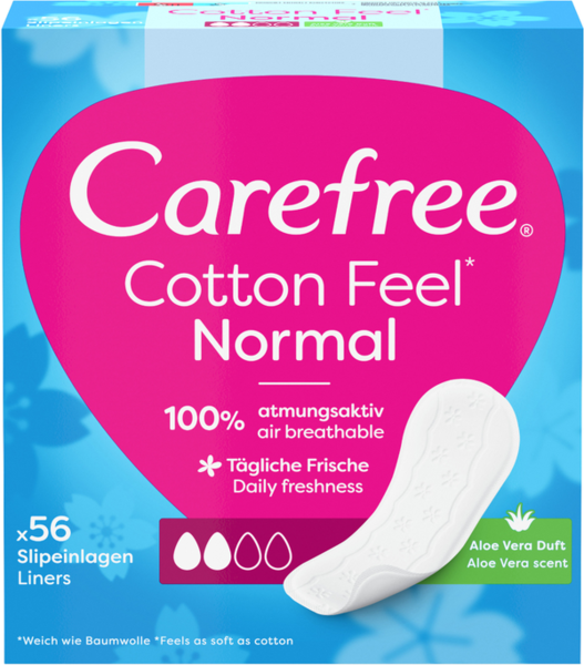 Carefree Slipeinlagen Cotton Feel Normal mit Aloe Vera Duft 56 Stück