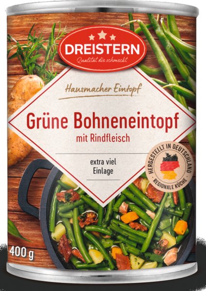 Dreistern Grüne Bohneneintopf mit Rindfleisch 400g