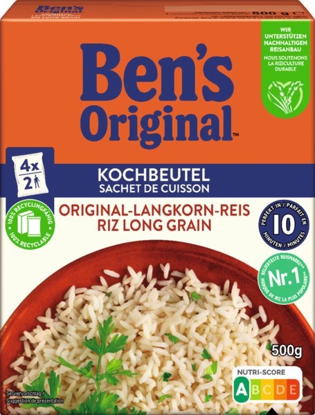 Ben's Original Langkornreis Kochbeutel 10 Minuten 500g
