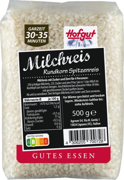 Hofgut Milchreis 500g