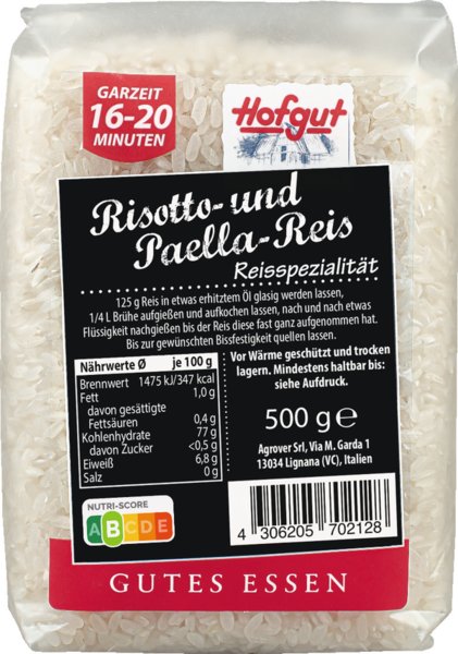 Hofgut Risotto- und Paella-Reis 500g