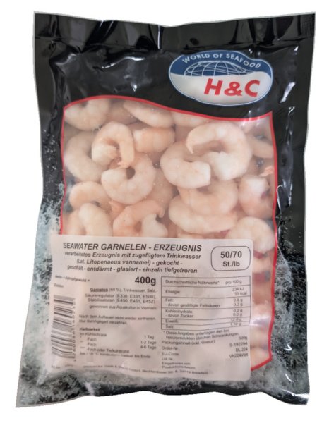 H&C Seawater Garnelen 50/70 Stück 400g
