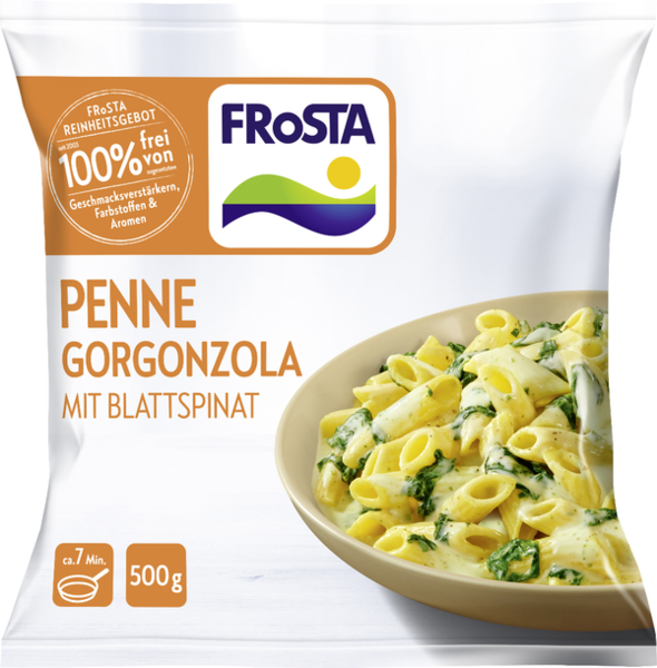 Frosta Penne Gorgonzola mit Blattspinat 500g
