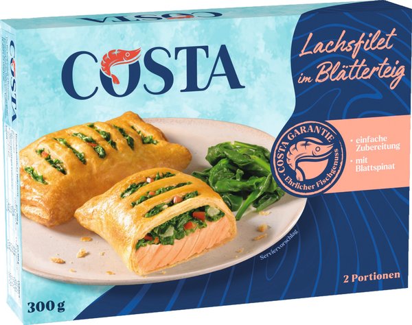 Costa Lachsfilet im Blätterteig 2x150g