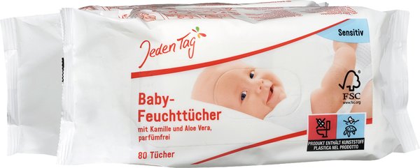 Jeden Tag Baby-Feuchttücher Sensitive 2x80 Stück