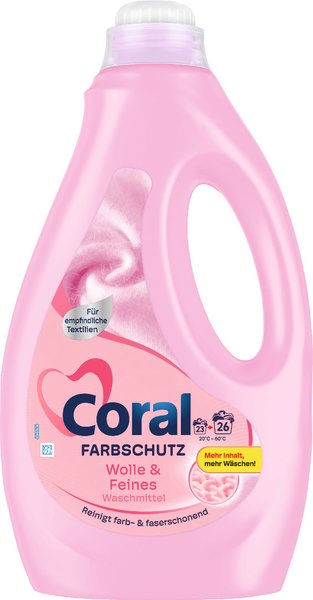 Coral Flüssigwaschmittel Wolle & Feines 26 Waschladungen 1,3l