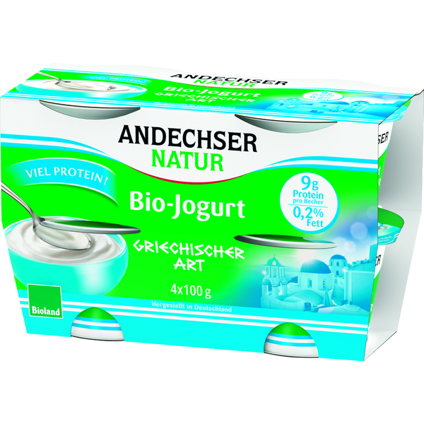Andechser Natur Bio Jogurt griechischer Art 0,2% 4x100g