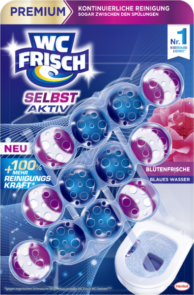 WC Frisch Selbst Aktiv Blauspüler Blütenfrische 3x50g