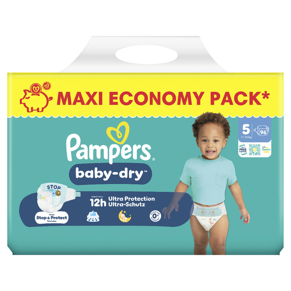 Pampers Baby Dry Windeln Gr.5 Junior 11-16kg 96 Stück