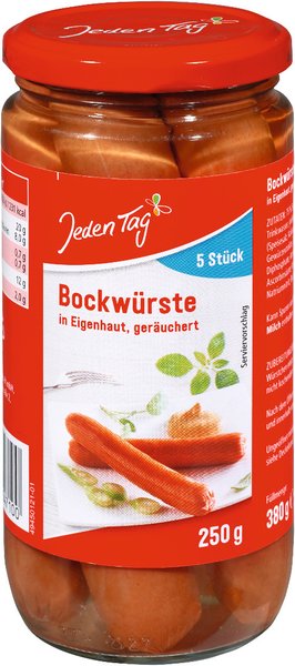Jeden Tag 5 Bockwürste in Eigenhaut 380g
