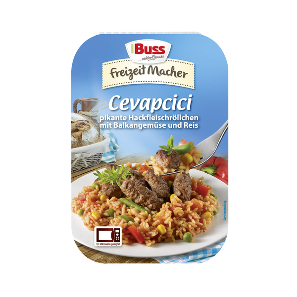 Buss Cevapcici mit Balkangemüse und Reis 300g