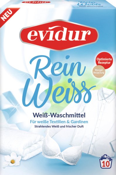 Evidur Reinweiss Weiss-Waschmittel 10 Waschladungen