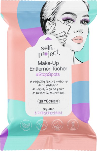 Selfie Project Make-Up Entferner Tücher 25 Stück