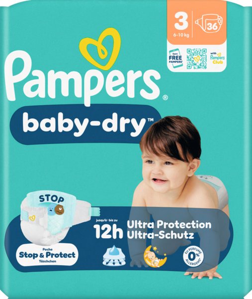 Pampers Baby Dry Windeln Gr.3 Midi 6-10kg 36 Stück