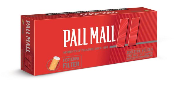 Pall Mall Red XTRA Hülsen 200 Stück